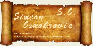 Simeon Osmokrović vizit kartica